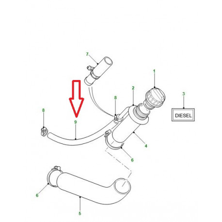 Land rover tuyau reniflard reservoir Defender 130 (LR067195)