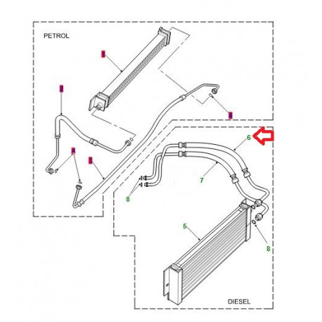 Land rover tuyau flexible refroidisseur huile Range P38 (PBP500270)