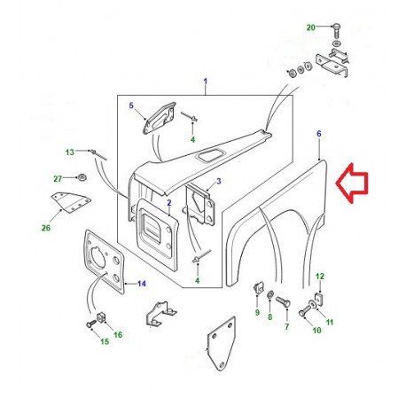 Britpart Aile avant gauche metal (ASB710270G)