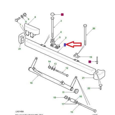 Land rover pare-chocs avant Defender 90, 110, 130 (LR062058)