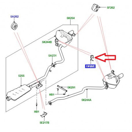 Land rover support echappement arriere gauche (LR078532)