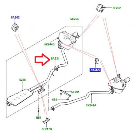 Land rover collier echappement  45mm (LR068436)