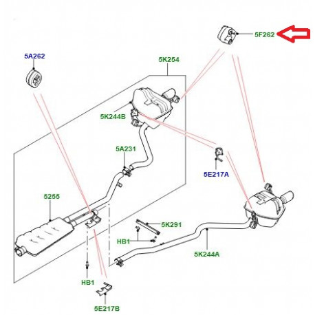 Land rover antibruit caoutchouc Evoque et Range Sport (LR017444)