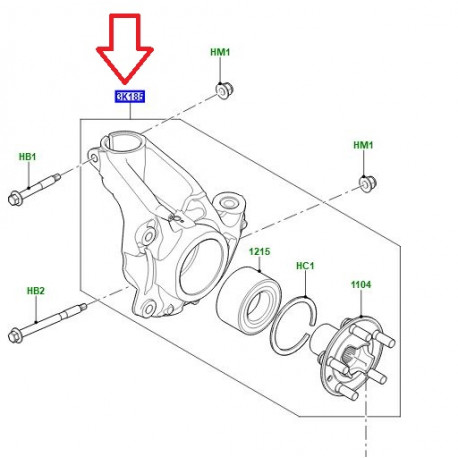 Land rover porte fusee avant droit (LR087153)