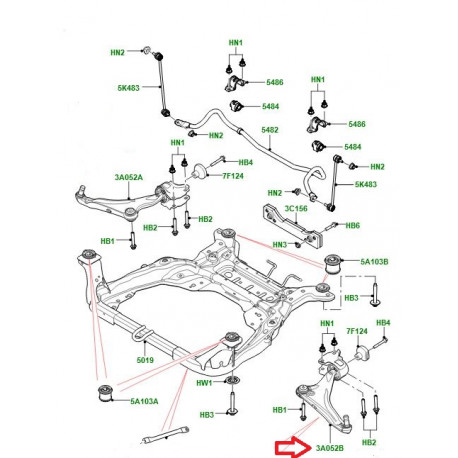 Land rover bras de suspension avant gauche Evoque (LR078657)