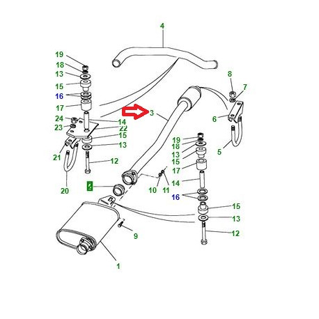 Land rover tuyau d'échappement arrière Defender 90 (NTC1799)