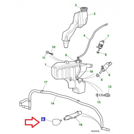 Jaguar buse lavage au jet phare droite X-Type et XK8 (C2S30311XXX)