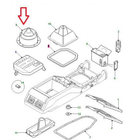 Land rover cache poussiere levier de changangement de vitesses Range P38 (AWR1556)