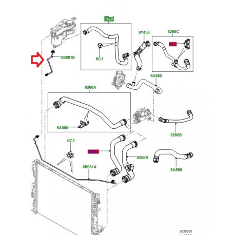 Land rover tuyau flexible de trop plein Freelander 2 (LR000944)