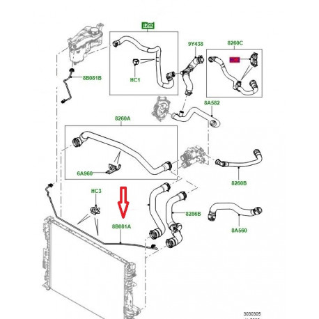 Land rover durite-reservoir detrop-plein (LR006150)