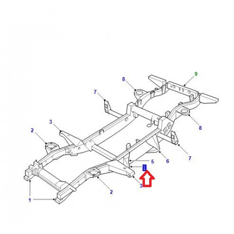 Land rover support tirant  droit Defender (STC8695)