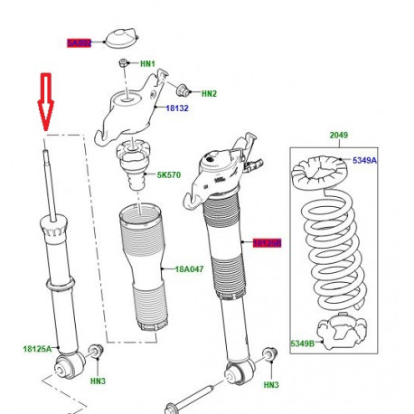 Land rover amortisseur arriere Discovery Sport (LR098141)