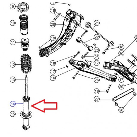 Mopar amortisseur Compass MK49 (05105179AG)