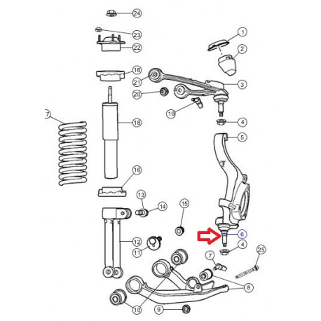 Mopar rotule suspension inferieure droit ou gauche (05135651AE)