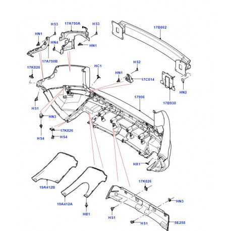 Land rover pare-chocs ar (LR074961)