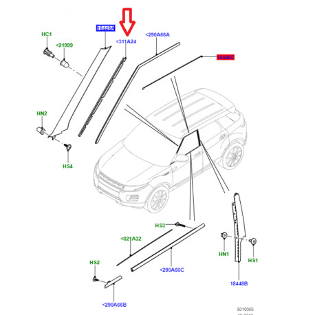 Land rover support montage finition gauche (LR075623)