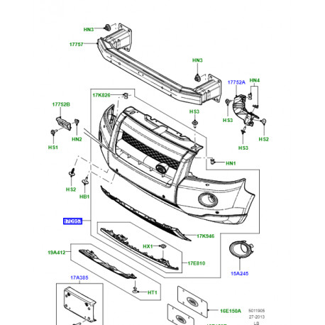 Land rover pare-chocs av (LR006252)