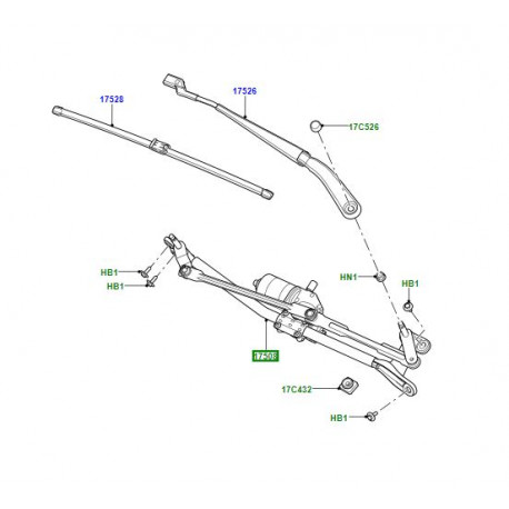 Land rover moteur et tringlerie-essuie-glace (LR078300)