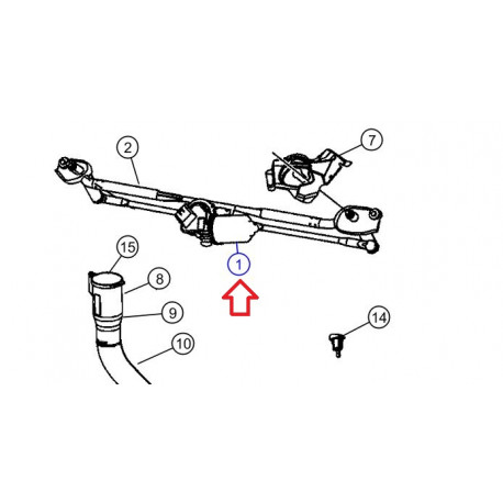 Mopar moteur electrique essuie glace avant (05139091AA)