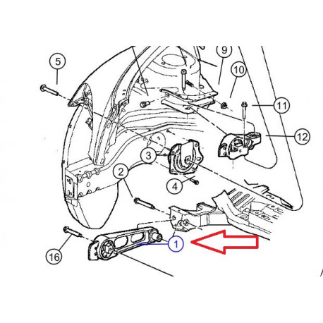 Mopar support moteur droit iremplace par 6022641 (04668968AD)