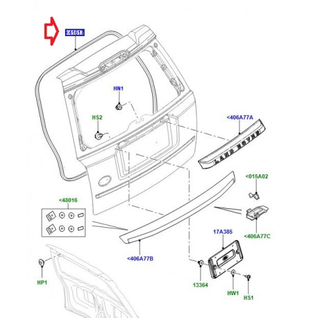 Land rover Joint de hayon (LR044663)