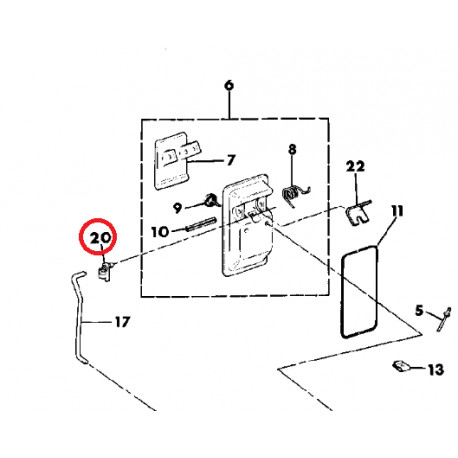 Mopar agrafe entre tige et actionneur de loquet de porte (J4003672)