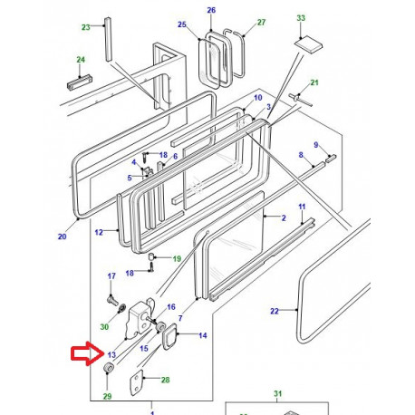 Land rover bloc fenetre gauche Defender 110 (CPL000030)