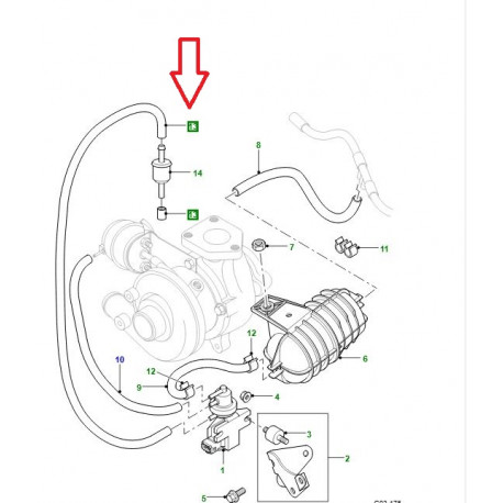 Land rover tuyau flexible a depression Freelander 1 et Range L322 (LR005985)