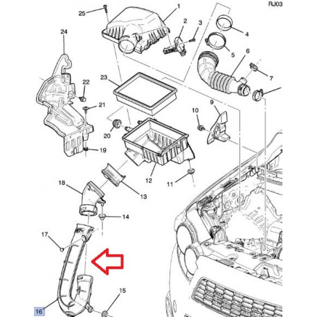 Chevrolet durite admission (95167525)