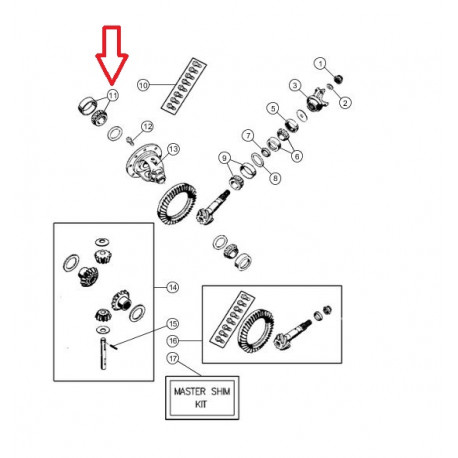 Mopar kit 2 roulements Cherokee KJ et Grand Cherokee WG,  WH,  WJ,  WK,  ZJ (04864213)