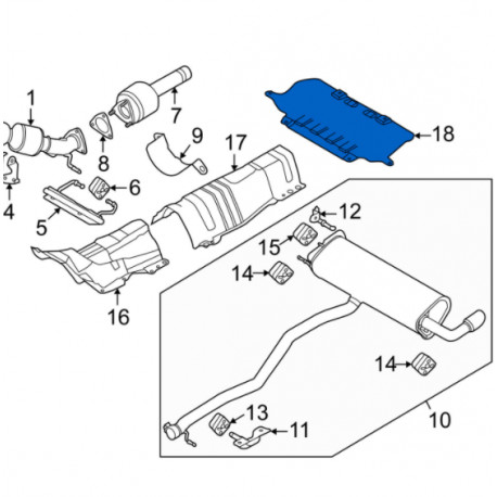 Land rover bouclier thermique-echappement (LR106457)