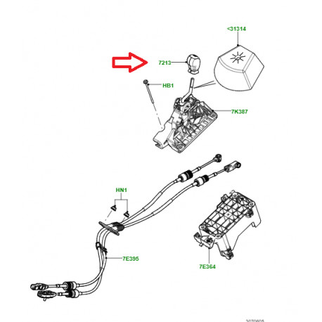 Land rover boule levier changement vitesses Evoque (LR024719)