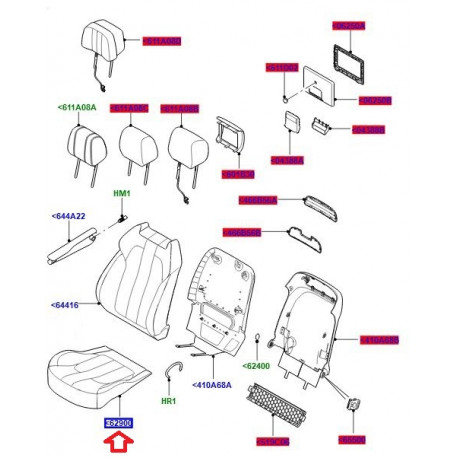 Land rover garnissage coussin de siege Range Sport (LR067355)