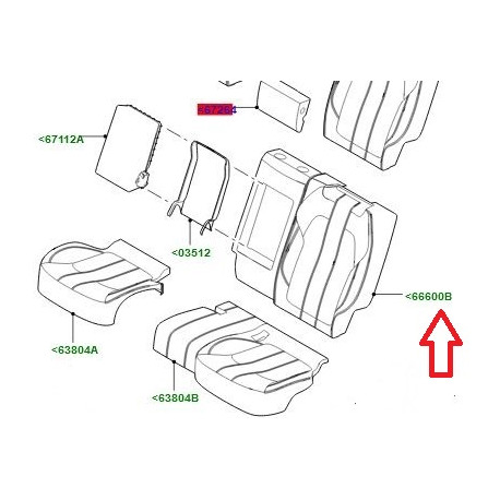Land rover Housse dossier siege arrière gauche  60 Range Sport (LR067780)