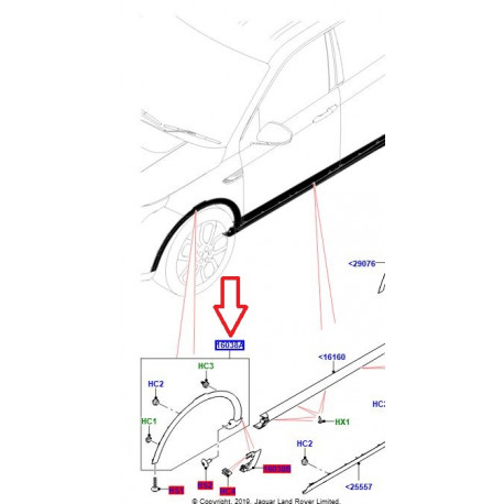 Britpart moulure elargisseur avant droit  Discovery sport (3C23K)