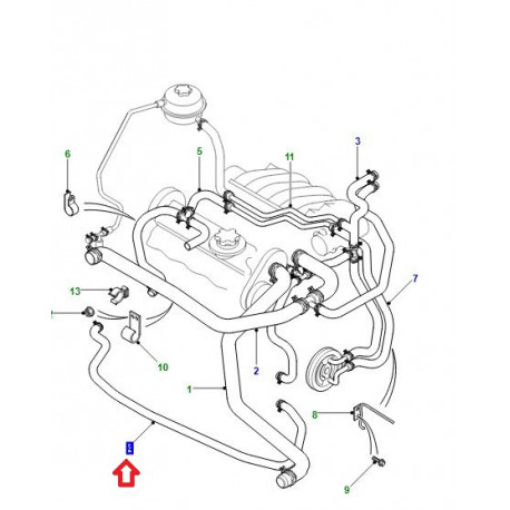 Land rover tuyau flexible (PEH000340)