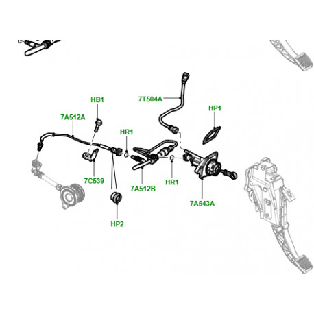 Land rover support support tuyau embrayage Evoque (LR001363)