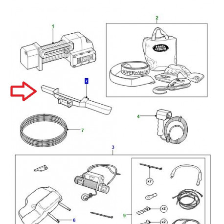 Land rover Pare choc avant pour treuil DEFENDER (VPLDP0443)