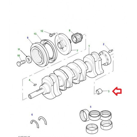 Land rover coussinet Defender 90, 110, 130 (LFB500050)