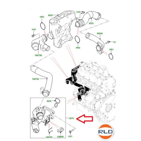 Land rover thermostat Discovery Sport,  Evoque (LR105975)