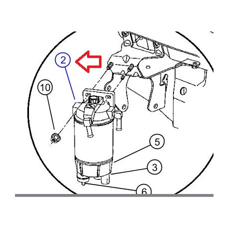 Mopar tete de filtre gasoil (05014017AA)