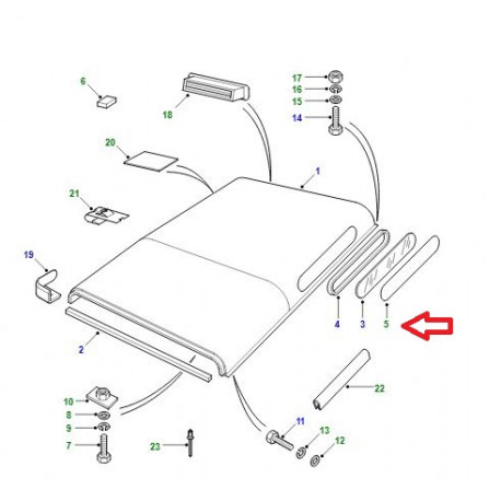 Land rover joint moulure lat. de toit Defender 90 (DBF500040)