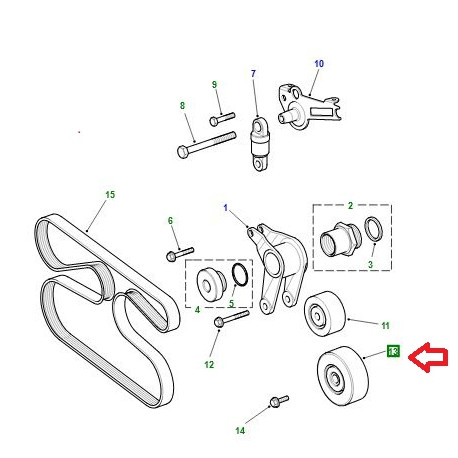 Land rover poulie commande auxiliaire Range P38 (STC2132)