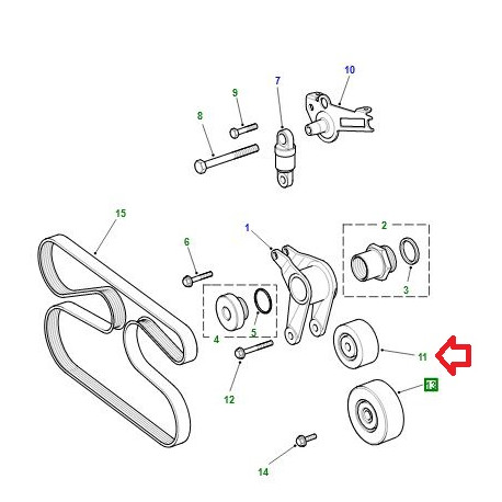 Land rover poulie commande auxiliaire Range P38 (STC2128)