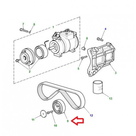 Land rover poulie commande auxiliaire Range P38 (STC2131)