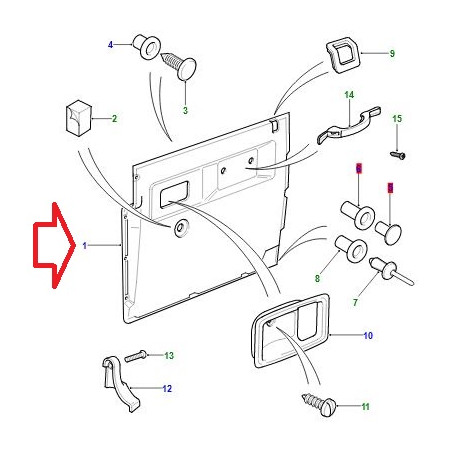 Land rover Panneau de porte avant droit DEFENDER (EJB120040LOY)