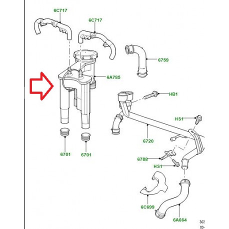 Commander separateur d'huile Discovery 3 LAND ROVER (LR074003) pas