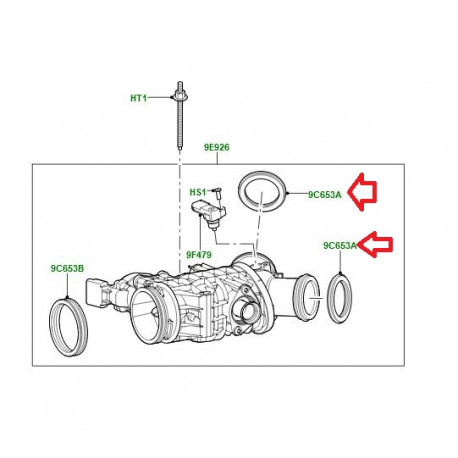 Land rover bague papillon Discovery 3, Range Sport (1316152)