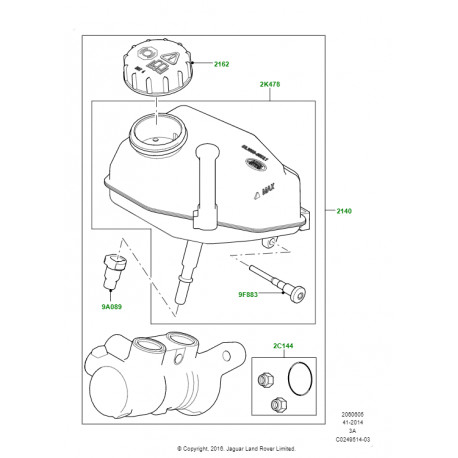 Land rover maitre cylindre Discovery Sport,  Evoque (LR061403)