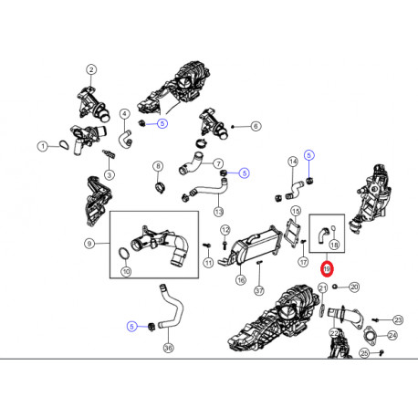 Mopar tube sortie liquide de refroidissement (68092322AA)